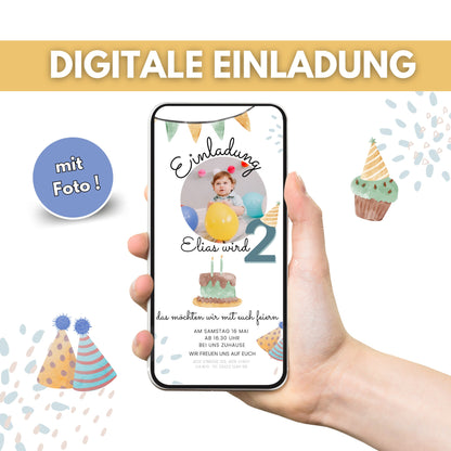 Digitale Einladung Geburtstag mit Foto