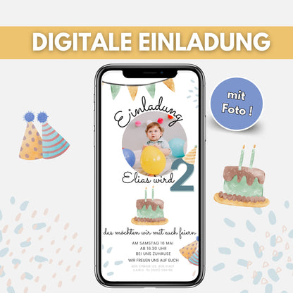 Digitale Einladung Geburtstag mit Foto